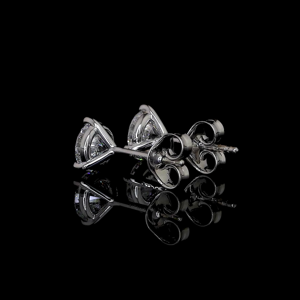 Lab-Grown 0.77 Carat Round E-VS Diamond 18K White Gold Martini Earrings