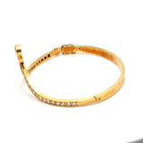 4.06 Carat Round Brilliant F-SI1 Diamond Yellow Gold Bangle Bracelet