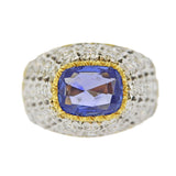 Buccellati 1.85 Carat Sapphire 0.90 Carat Diamond 18K Yellow Gold Cocktail Ring