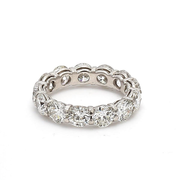 6.50 Carat Round Brilliant G VS2 Diamond Platinum Eternity Band Ring