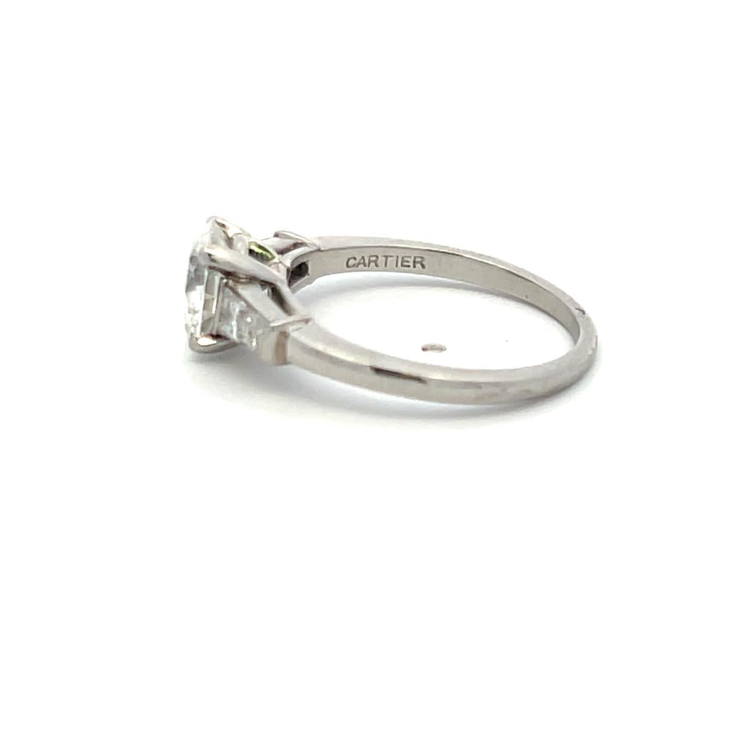 Cartier 1.52 Carat Round Brilliant Shape F-VS2 Diamond Platinum Engagement Ring