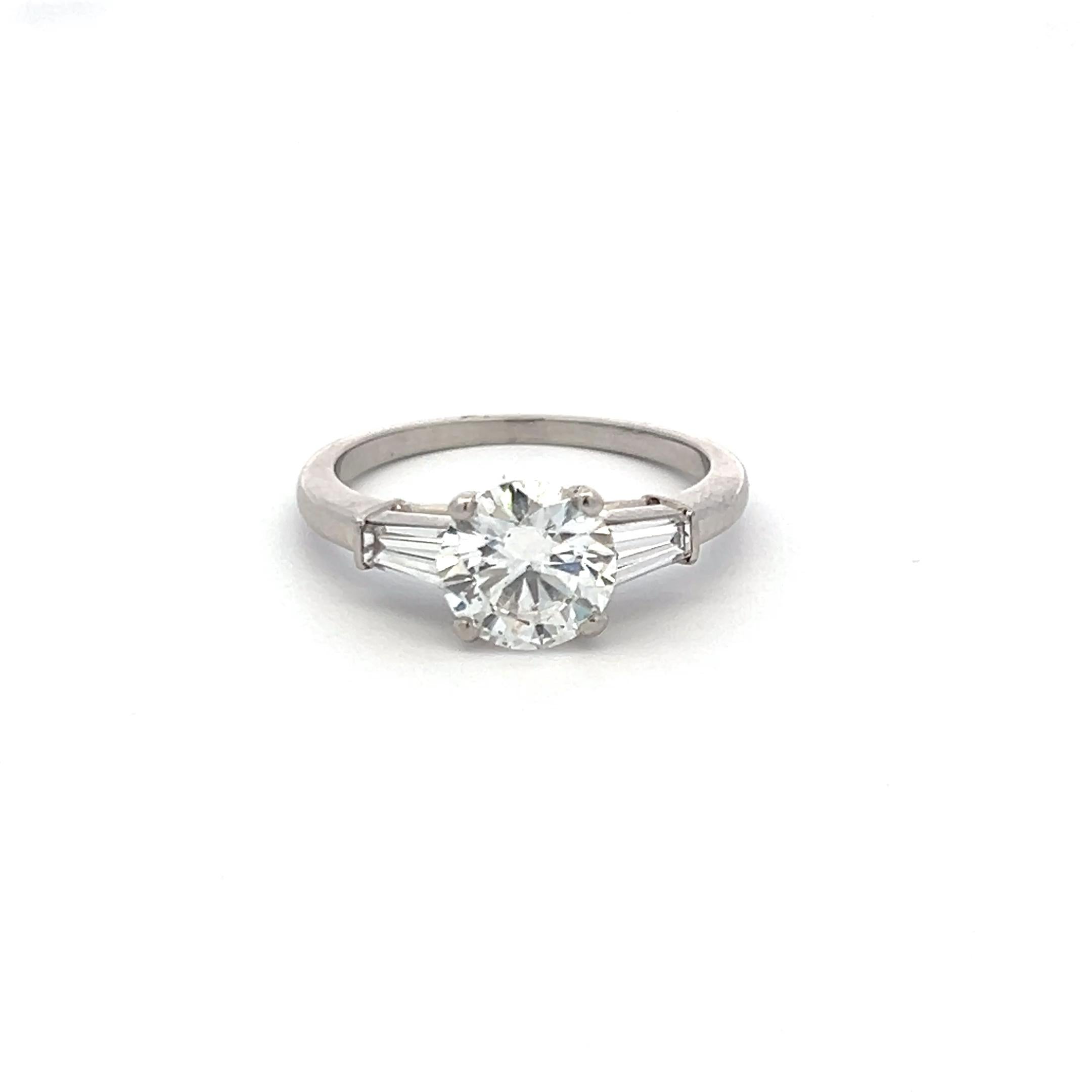 Cartier 1.52 Carat Round Brilliant Shape F-VS2 Diamond Platinum Engagement Ring
