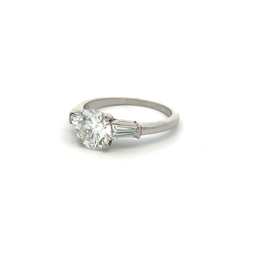 Cartier 1.52 Carat Round Brilliant Shape F-VS2 Diamond Platinum Engagement Ring