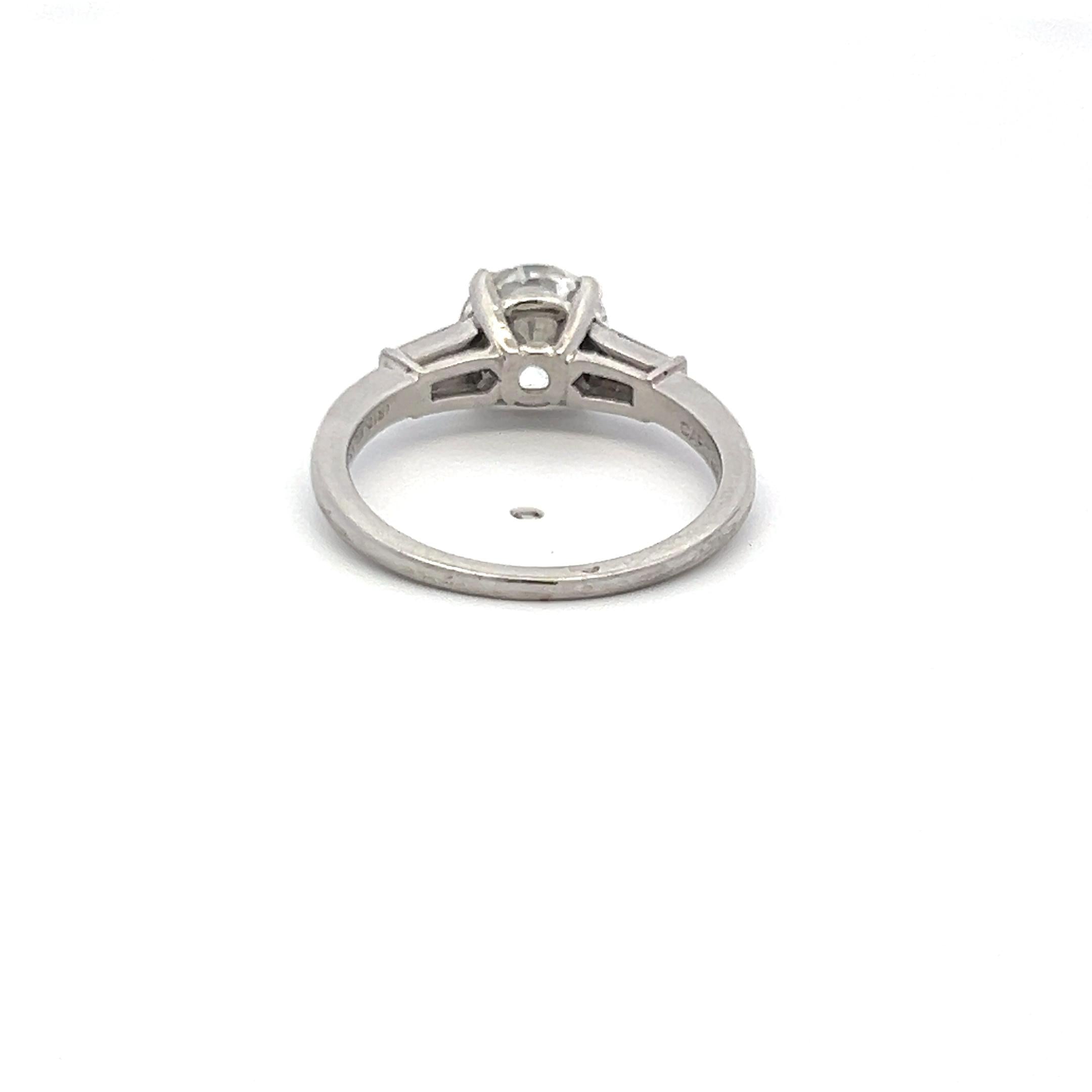 Cartier 1.52 Carat Round Brilliant Shape F-VS2 Diamond Platinum Engagement Ring