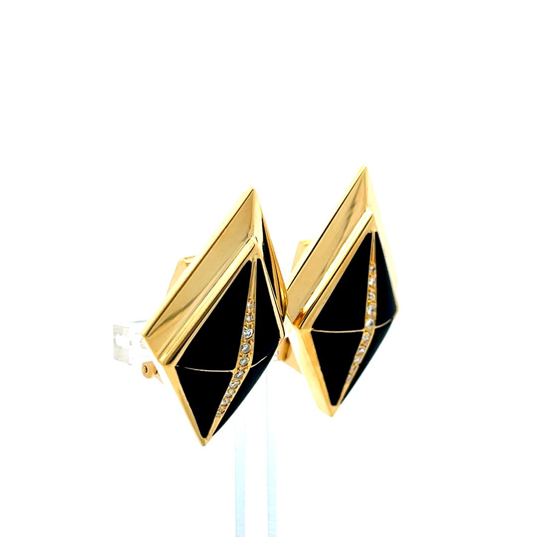 18K Yellow Gold Clip-On Earrings with 0.2 Carat Round G SI Diamonds