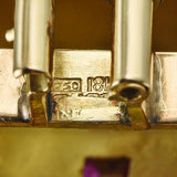 Mauboussin 12.00 Carat Ruby 7.30 Carat Old European Cut Diamond 18K YG Pin Brooch