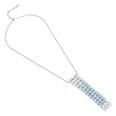 8.23 Carat Blue Topaz 1.56 Carat Diamond 18K White Gold Pendant Necklace