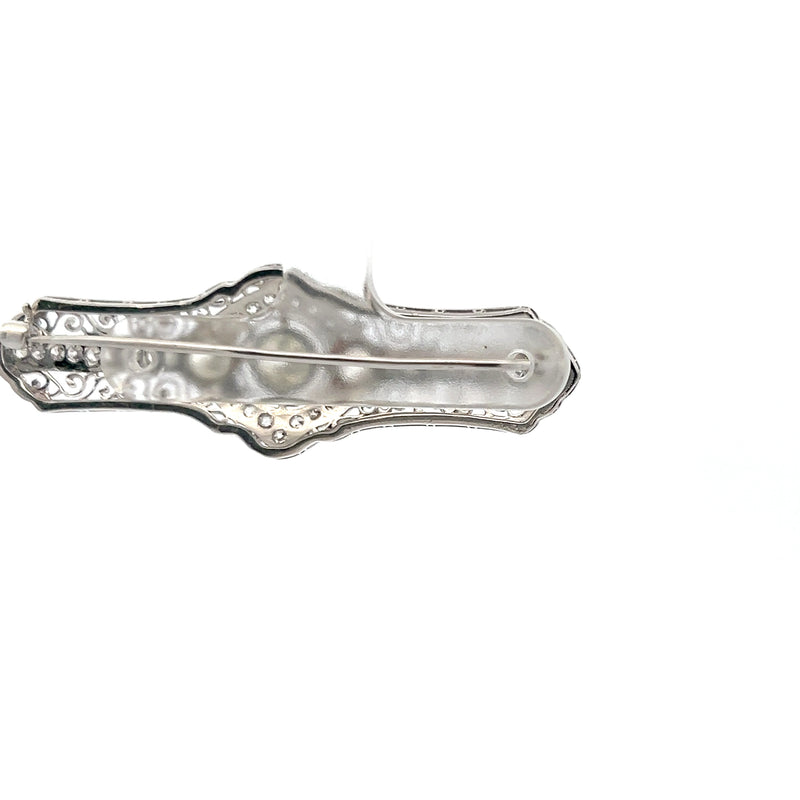 Art Deco 2.06 Carat Old European Cut J VS1 Diamond Platinum Pin