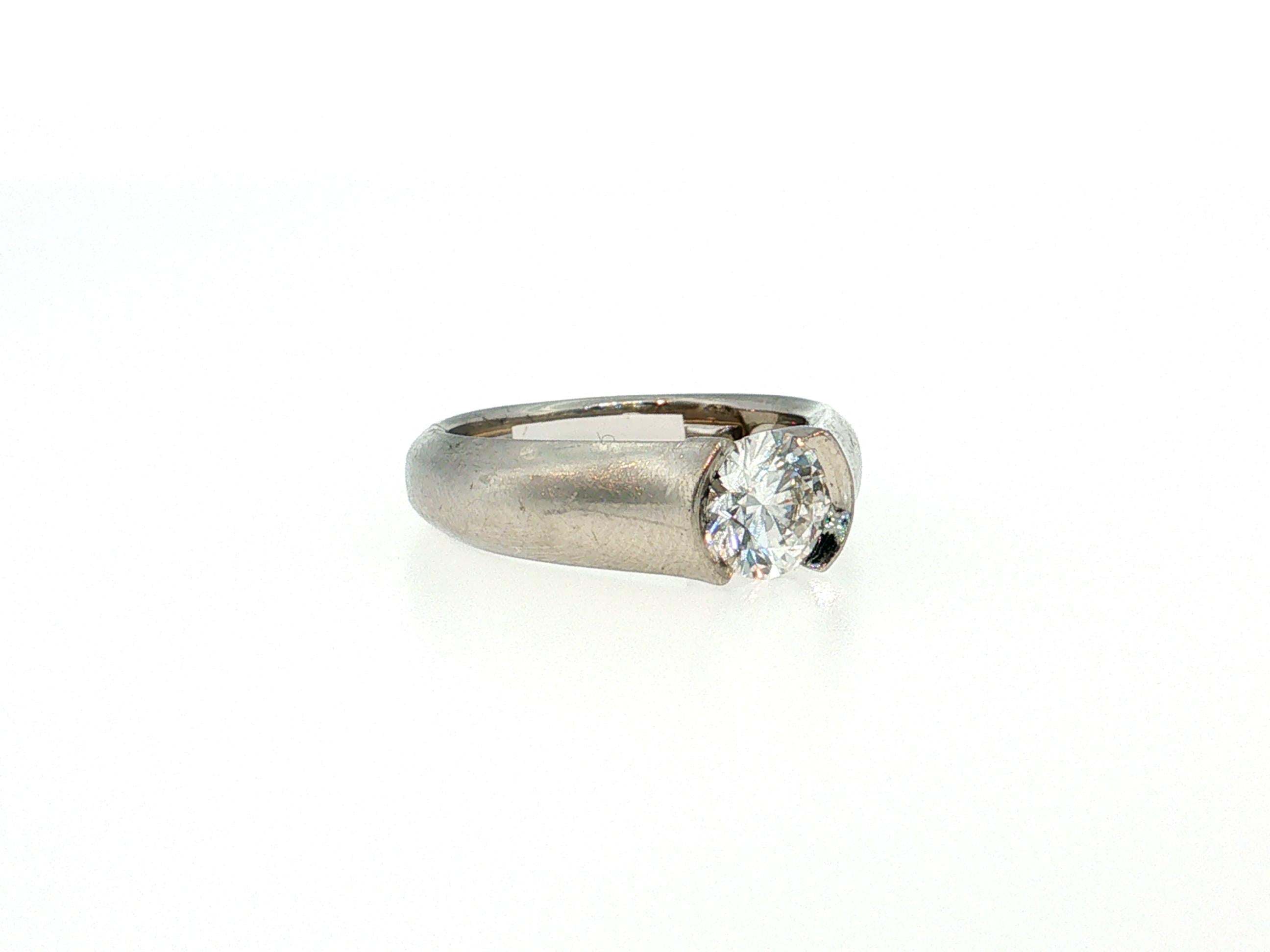 Cartier Platinum Engagement Ring and band 1.06 Carat Round Diamond F VVS1 GIA