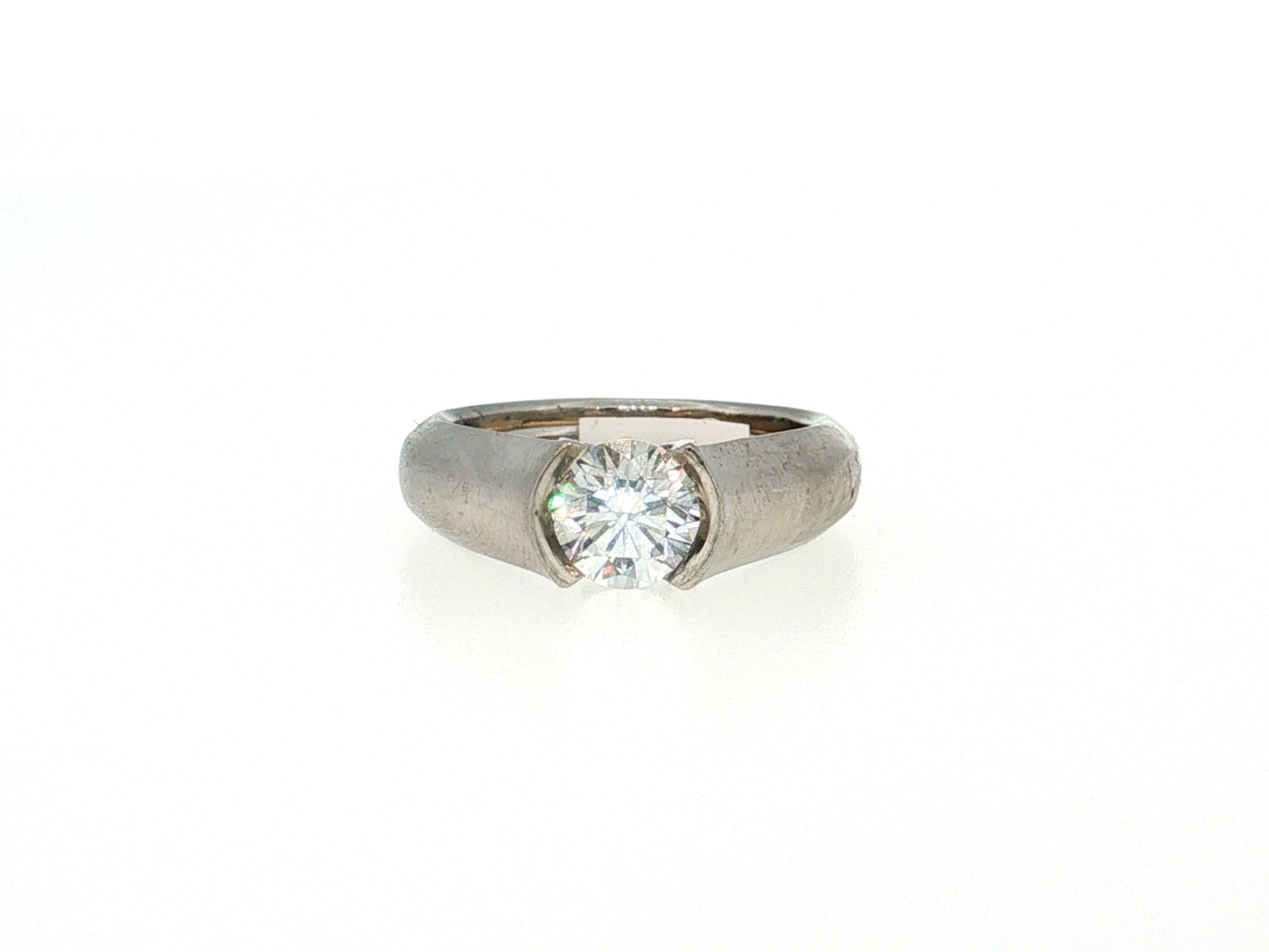 Cartier Platinum Engagement Ring and band 1.06 Carat Round Diamond F VVS1 GIA