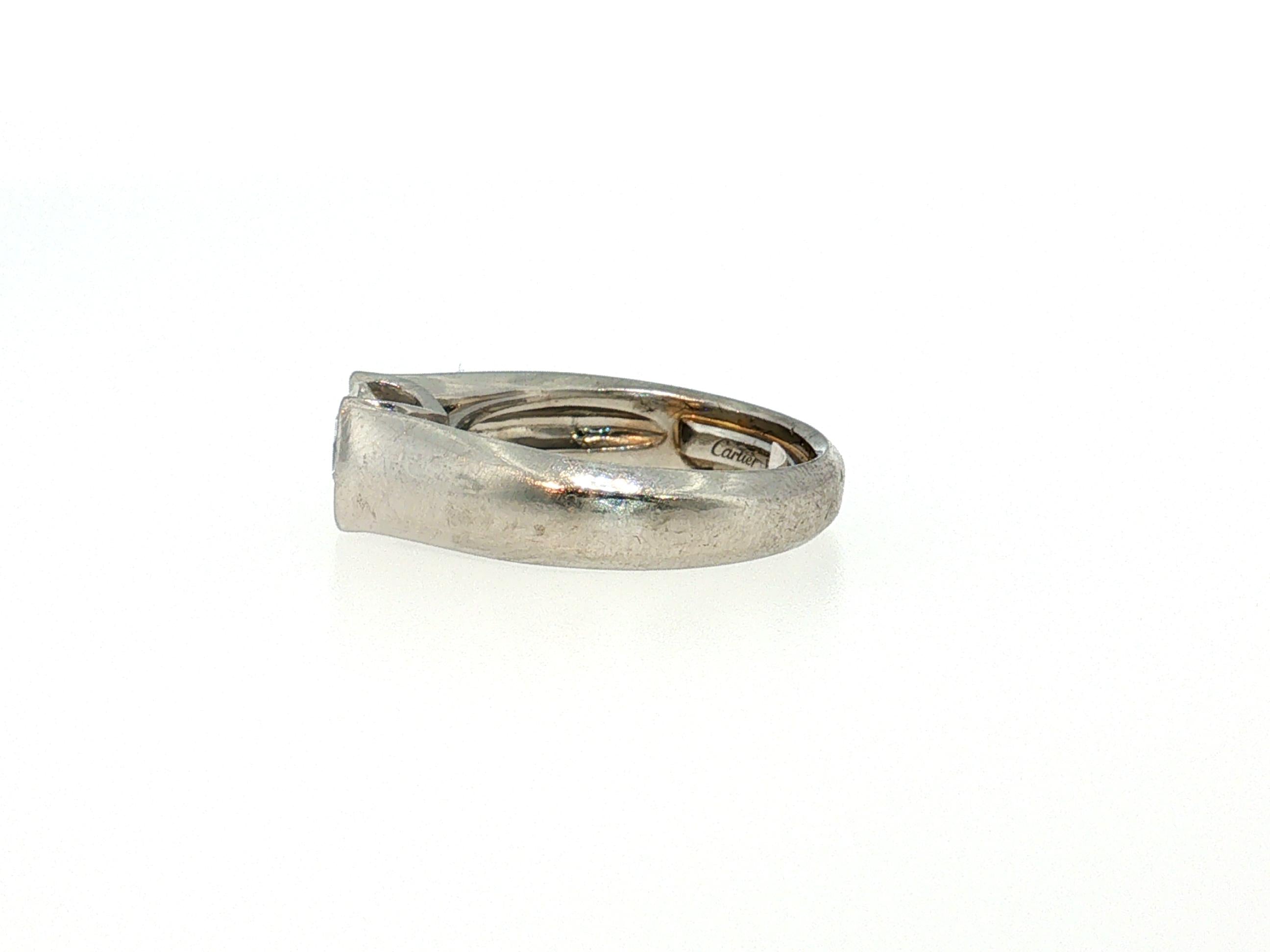 Cartier Platinum Engagement Ring and band 1.06 Carat Round Diamond F VVS1 GIA