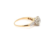 2.12 Carat Old European Cut I SI1 Diamond 18 Karat Yellow Gold Engagement Ring