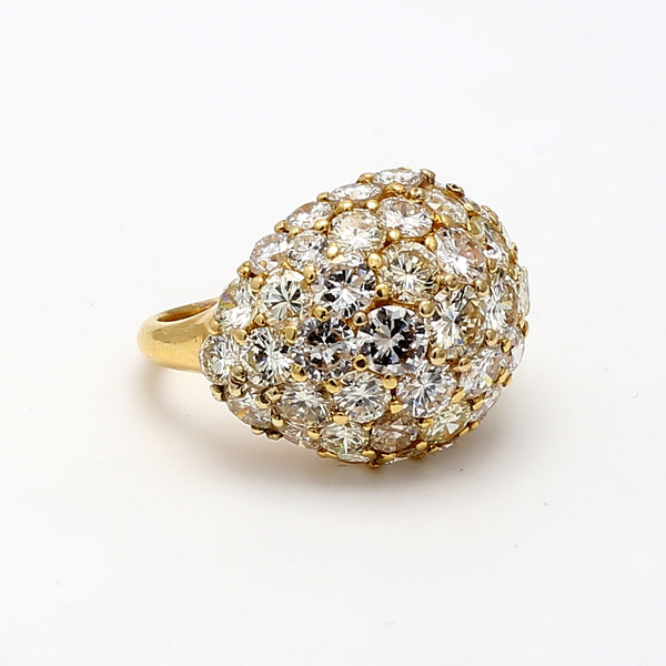 Van Cleef & Arpels 7.25 Carat Round Diamond 18K Yellow Gold Cluster Ring