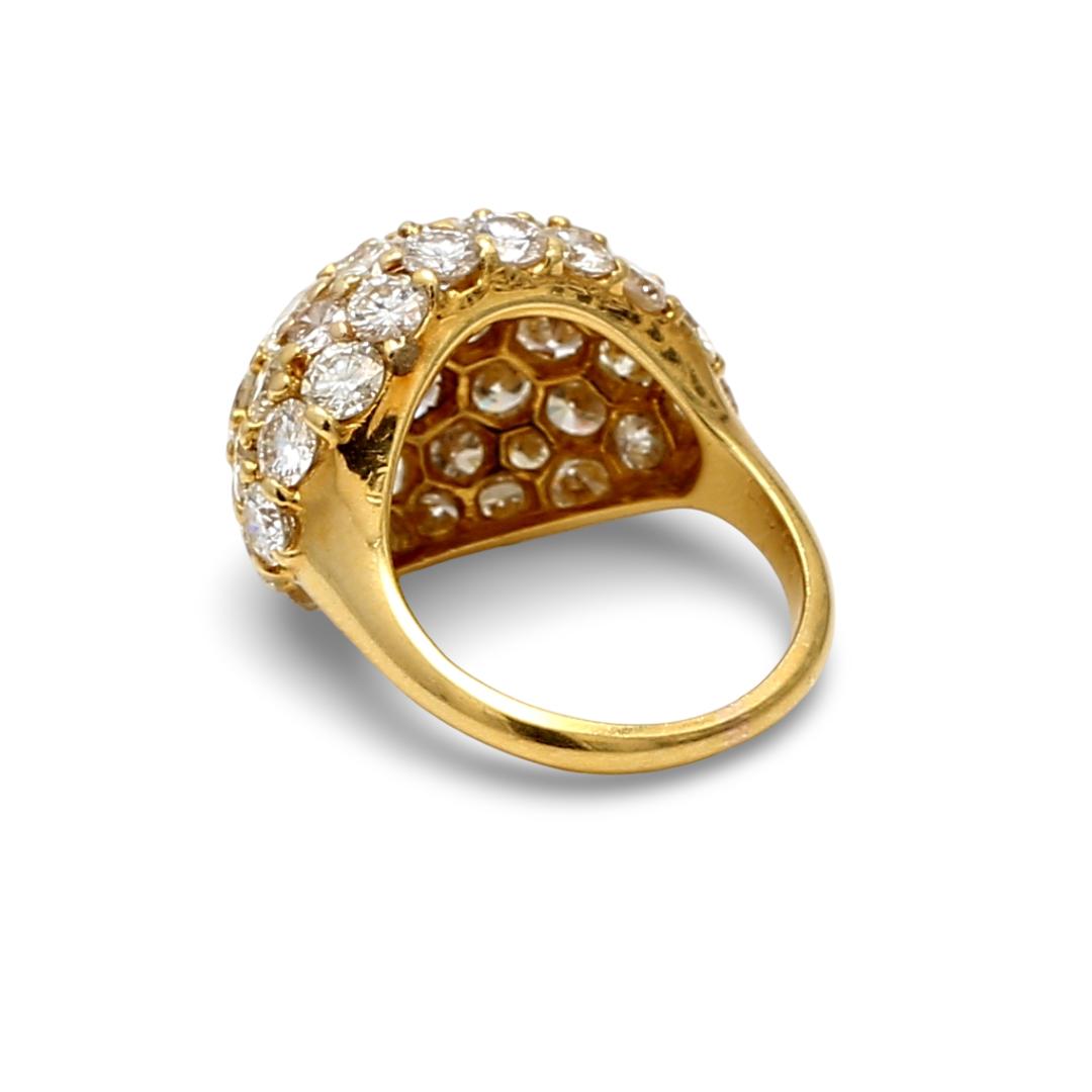 7.25 Carat Round Brilliant G VS1 Diamond 18K Yellow Gold Cluster Ring