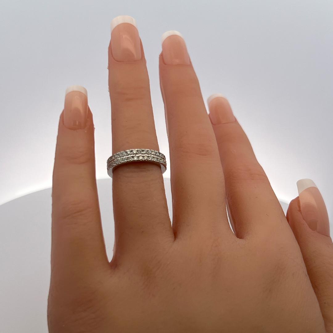 0.72ct Round Brilliant Diamond Eternity Band Ring in 14K White Gold (I SI)