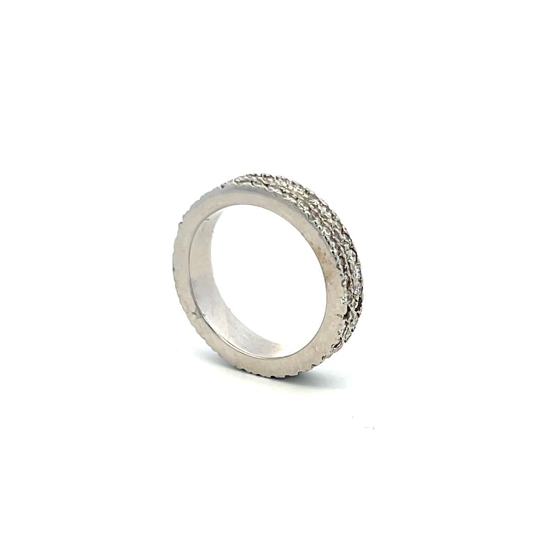 0.72ct Round Brilliant Diamond Eternity Band Ring in 14K White Gold (I SI)