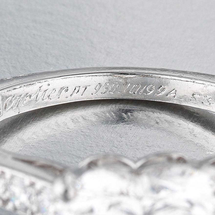 Cartier Platinum Engagement Ring 3.41 Carat Heart & Round Diamonds E VVS2 GIA