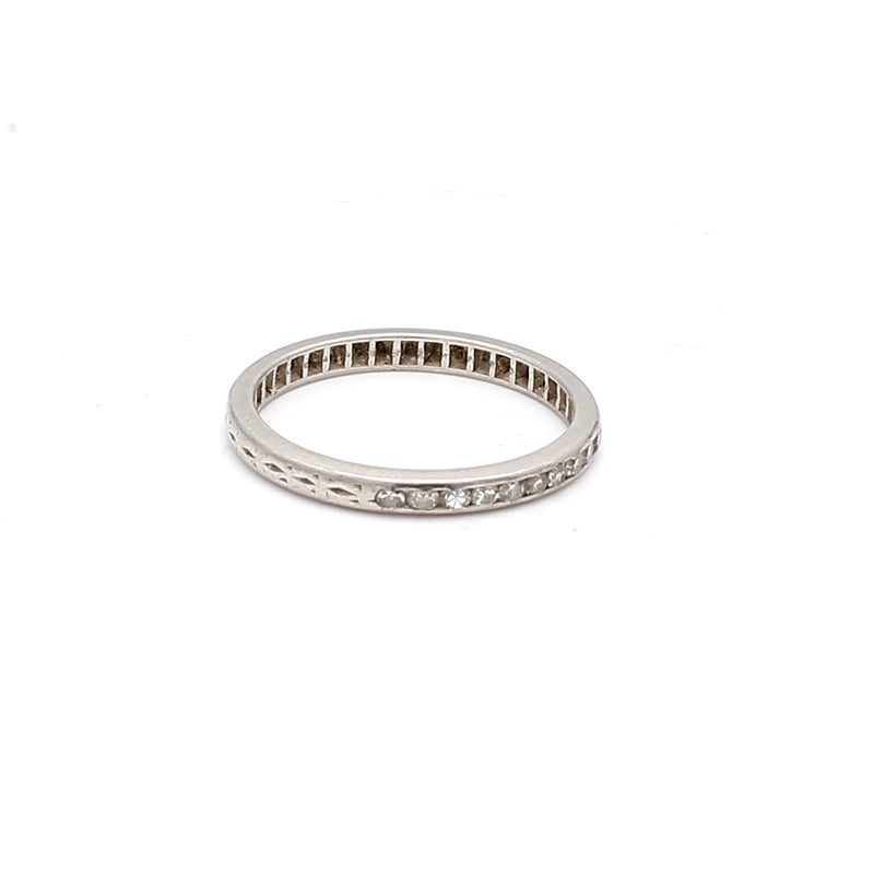 0.06 Carat Round Brilliant I SI1 Diamond Platinum Band Ring