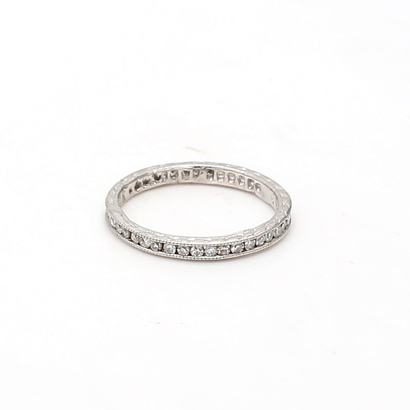 0.65 Carat Round Brilliant Diamond Platinum Band Ring