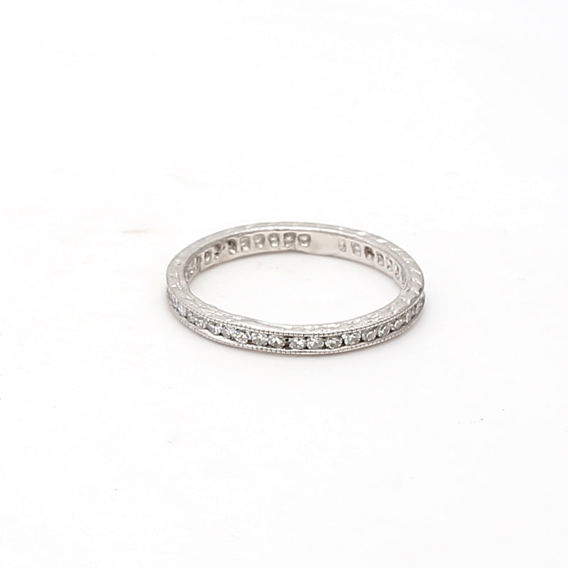 0.65 Carat Round Brilliant Diamond Platinum Band Ring