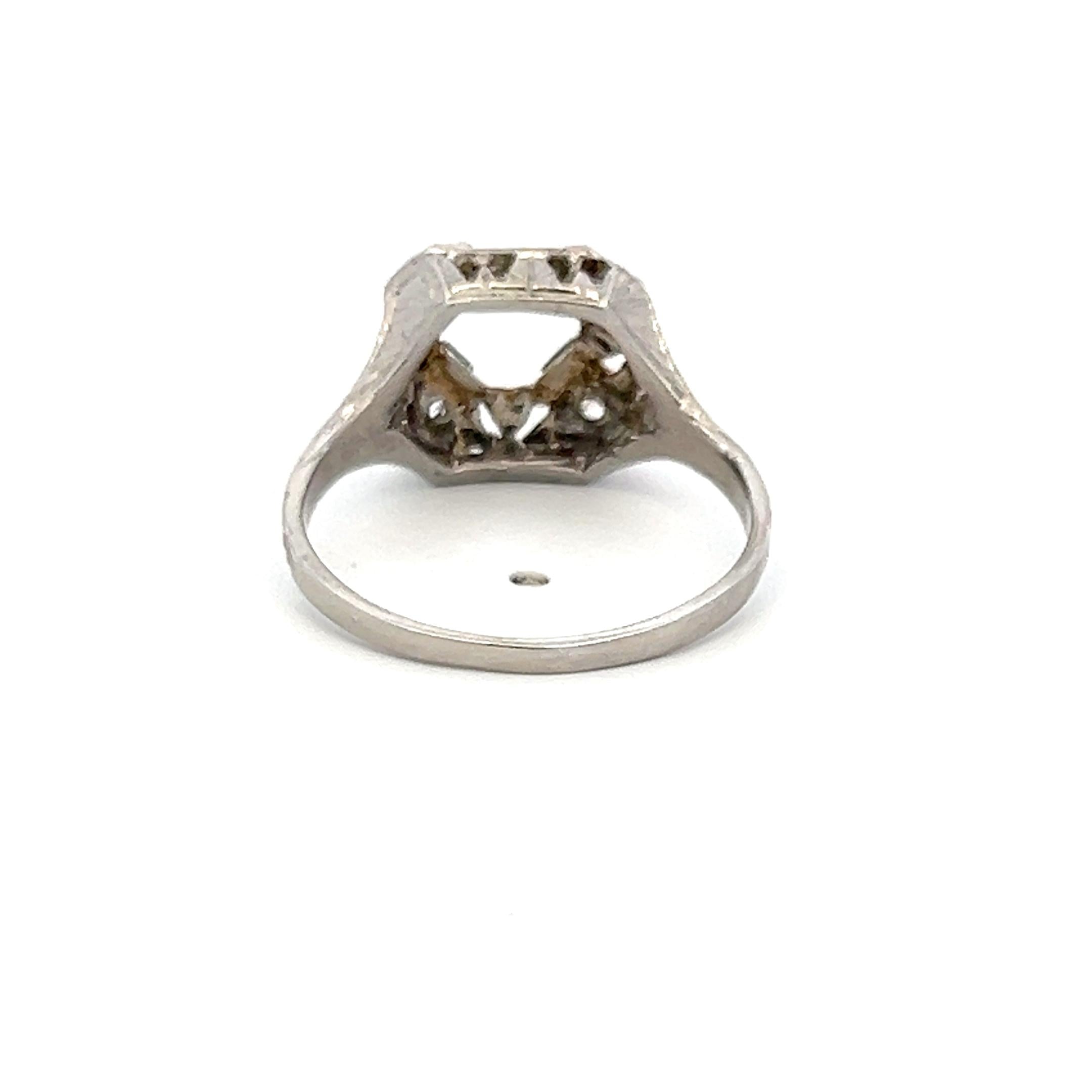 Antique Platinum Semi Mount Ring with 0.04 Carat Diamond Fits 6.27*6.4 MM 1.00ct
