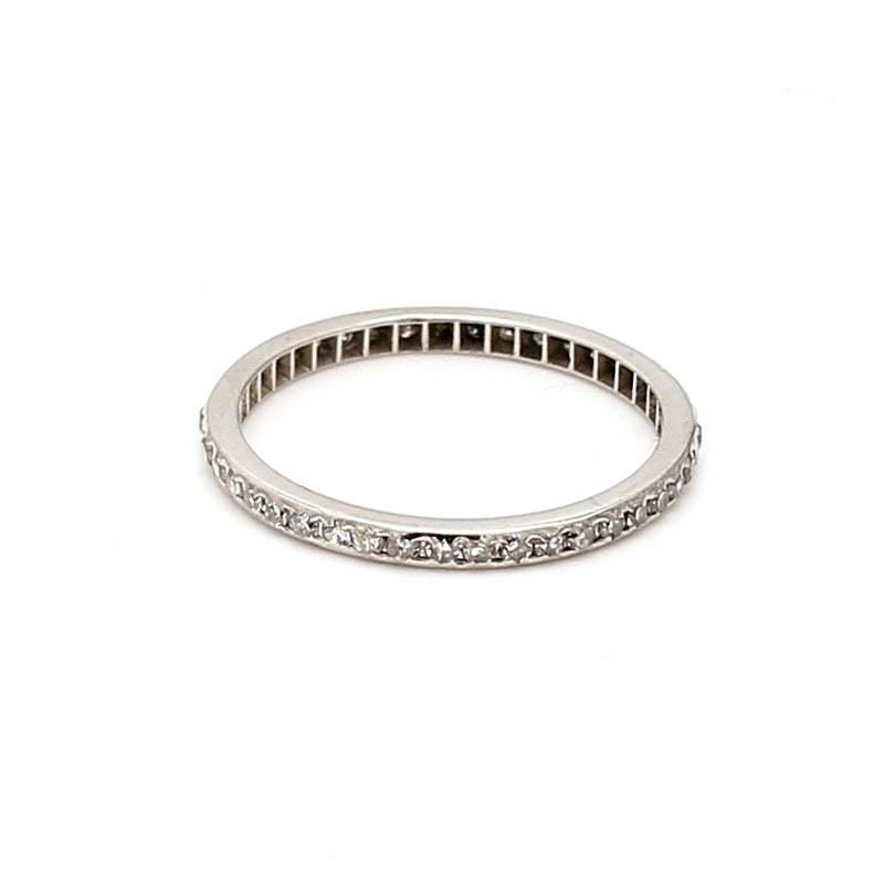 0.42 Carat Round Brilliant G SI1 Diamond Platinum Band Ring