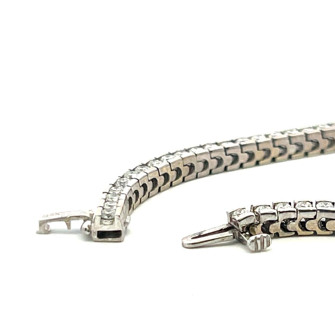 1.90 Carat I SI Diamond Tennis Bracelet in 14K White Gold Vintage Estate