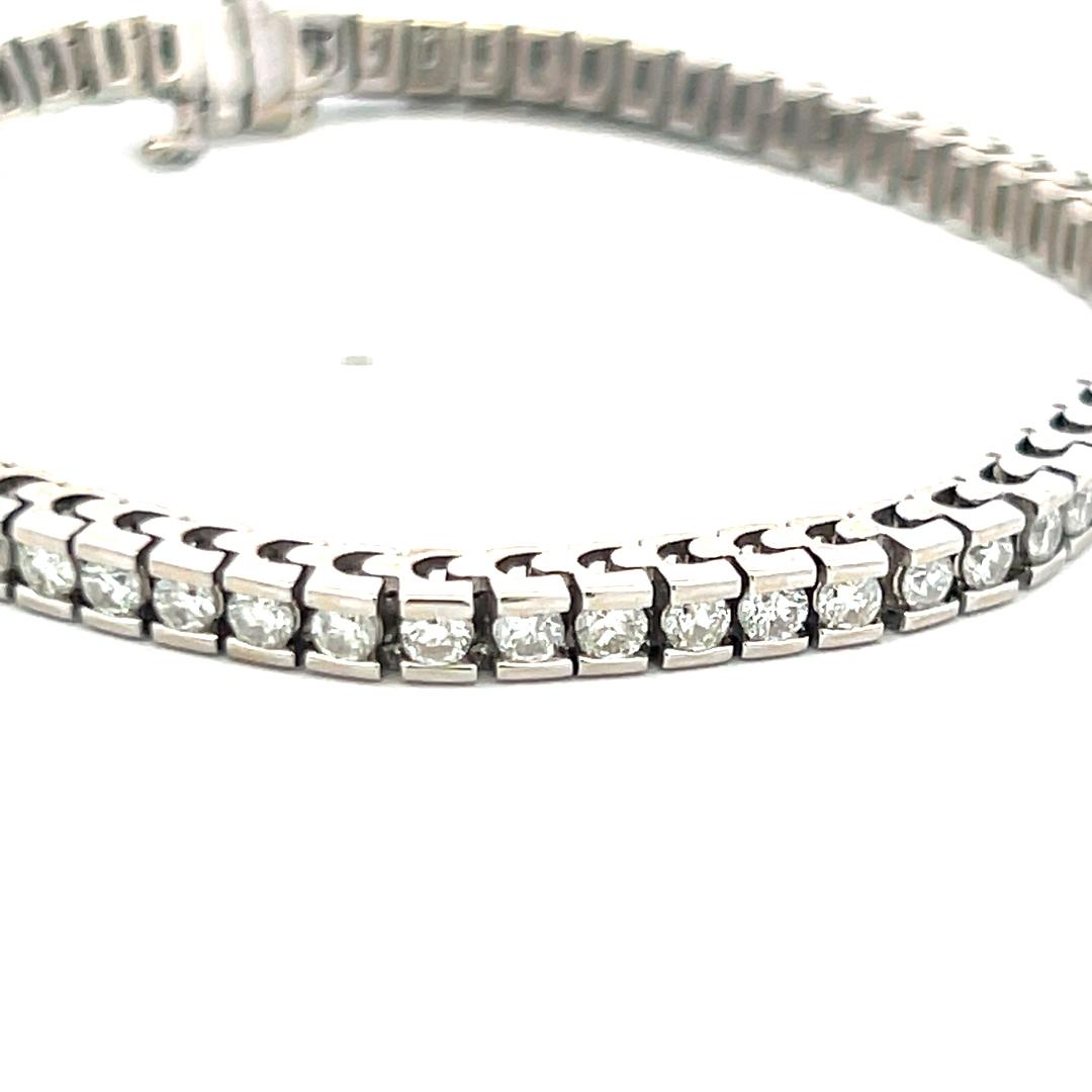 1.90 Carat I SI Diamond Tennis Bracelet in 14K White Gold Vintage Estate