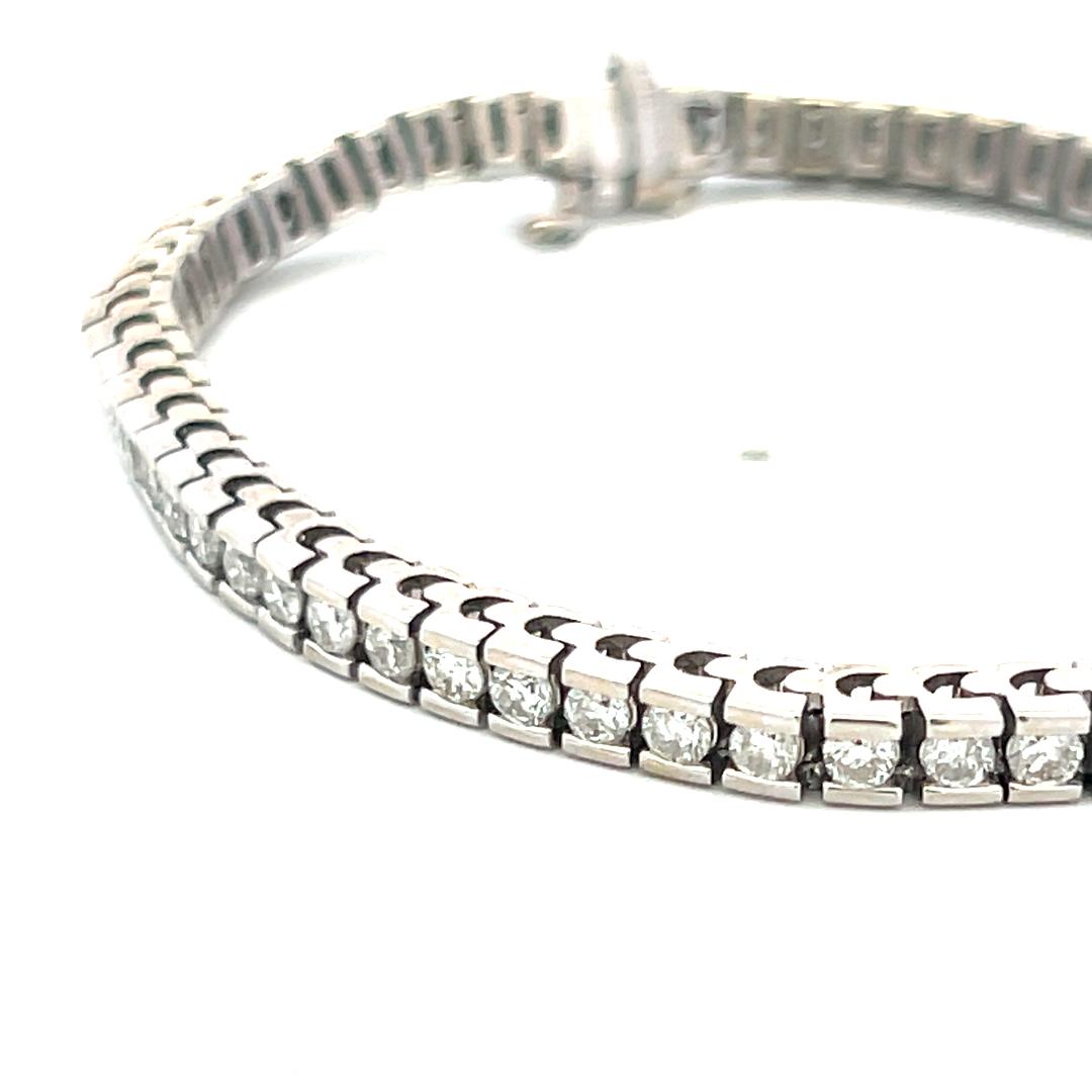 1.90 Carat I SI Diamond Tennis Bracelet in 14K White Gold Vintage Estate