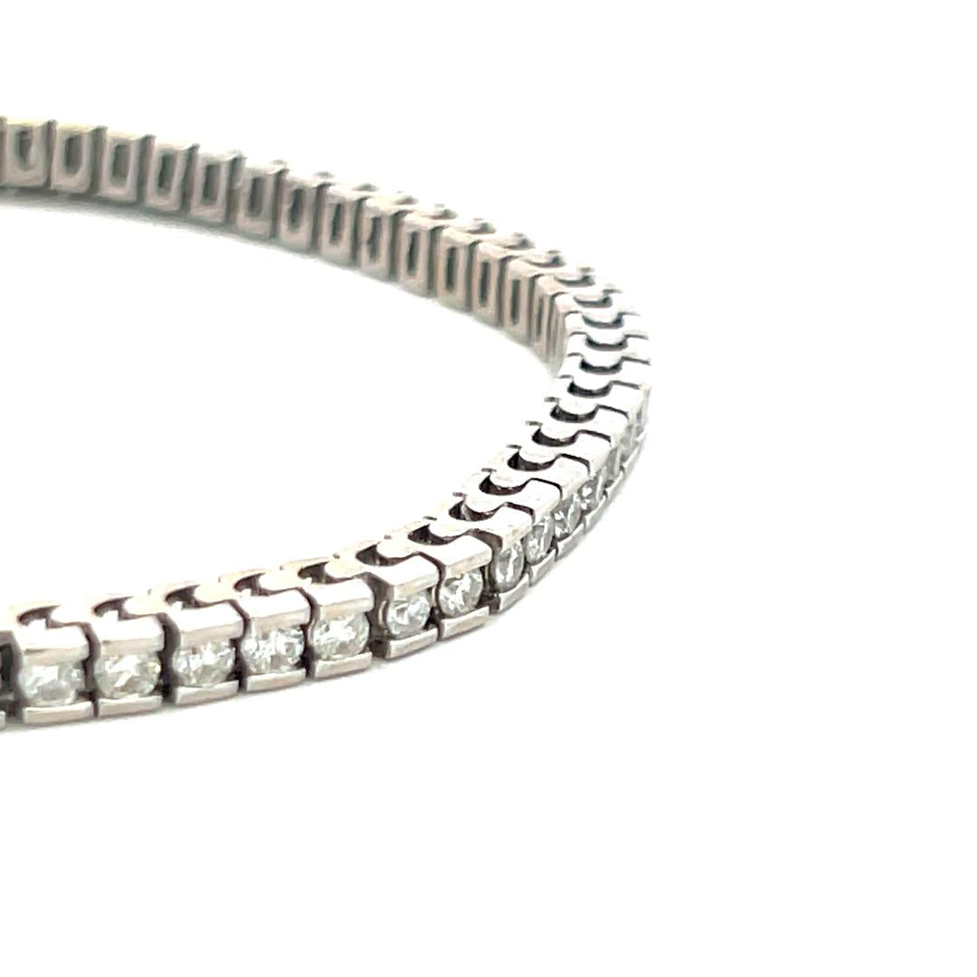 1.90 Carat I SI Diamond Tennis Bracelet in 14K White Gold Vintage Estate