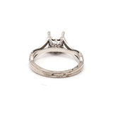 Tacori 0.58 Carat Round Brilliant H VS1 Diamond 18 Karat White Gold Semi Mount Ring