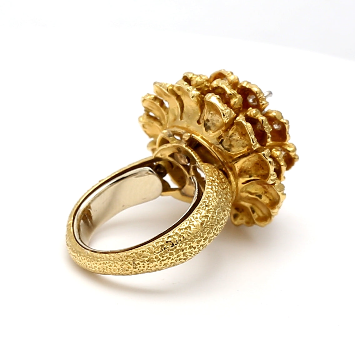 0.54 Carat Round Brilliant H VS1 Diamond 18 Karat Yellow Gold Semi Mount Ring