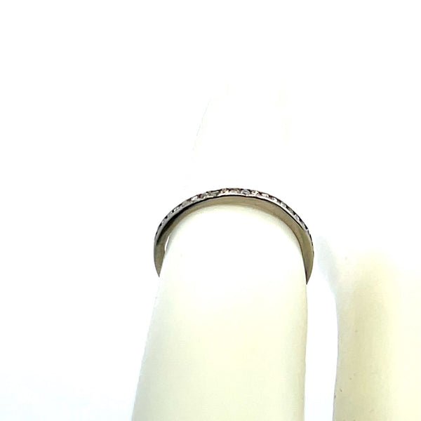 0.10 Carat Single Cut I I2 Diamond Platinum Band Ring