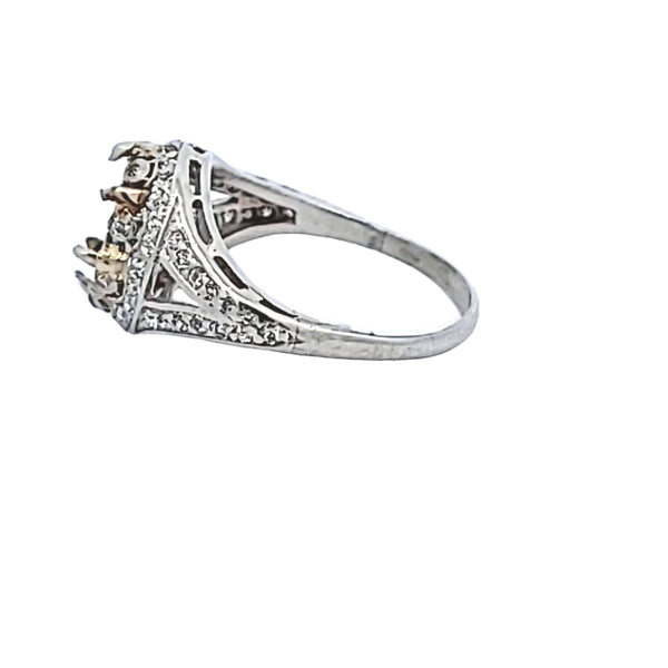 Carat Round Brilliant H SI1 Diamond Platinum Semi Mount Ring