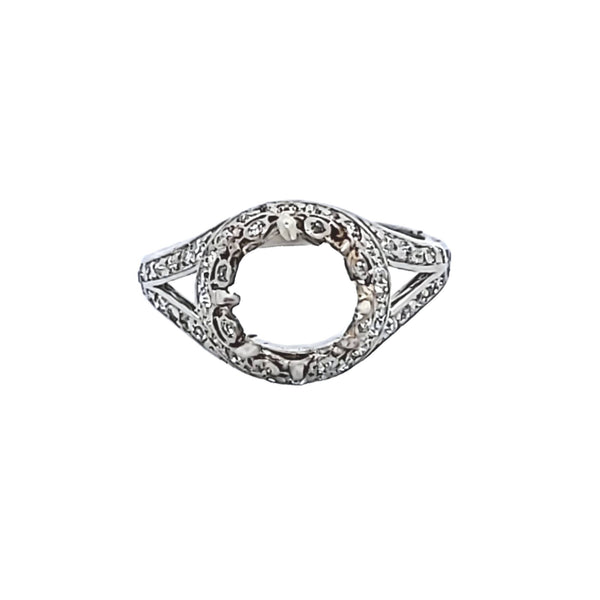 Carat Round Brilliant H SI1 Diamond Platinum Semi Mount Ring