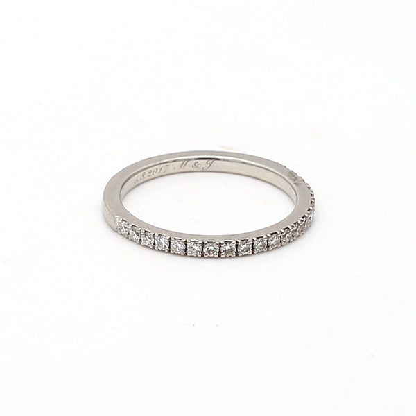 0.42 Carat Round Brilliant H SI1 Diamond Platinum Band Ring