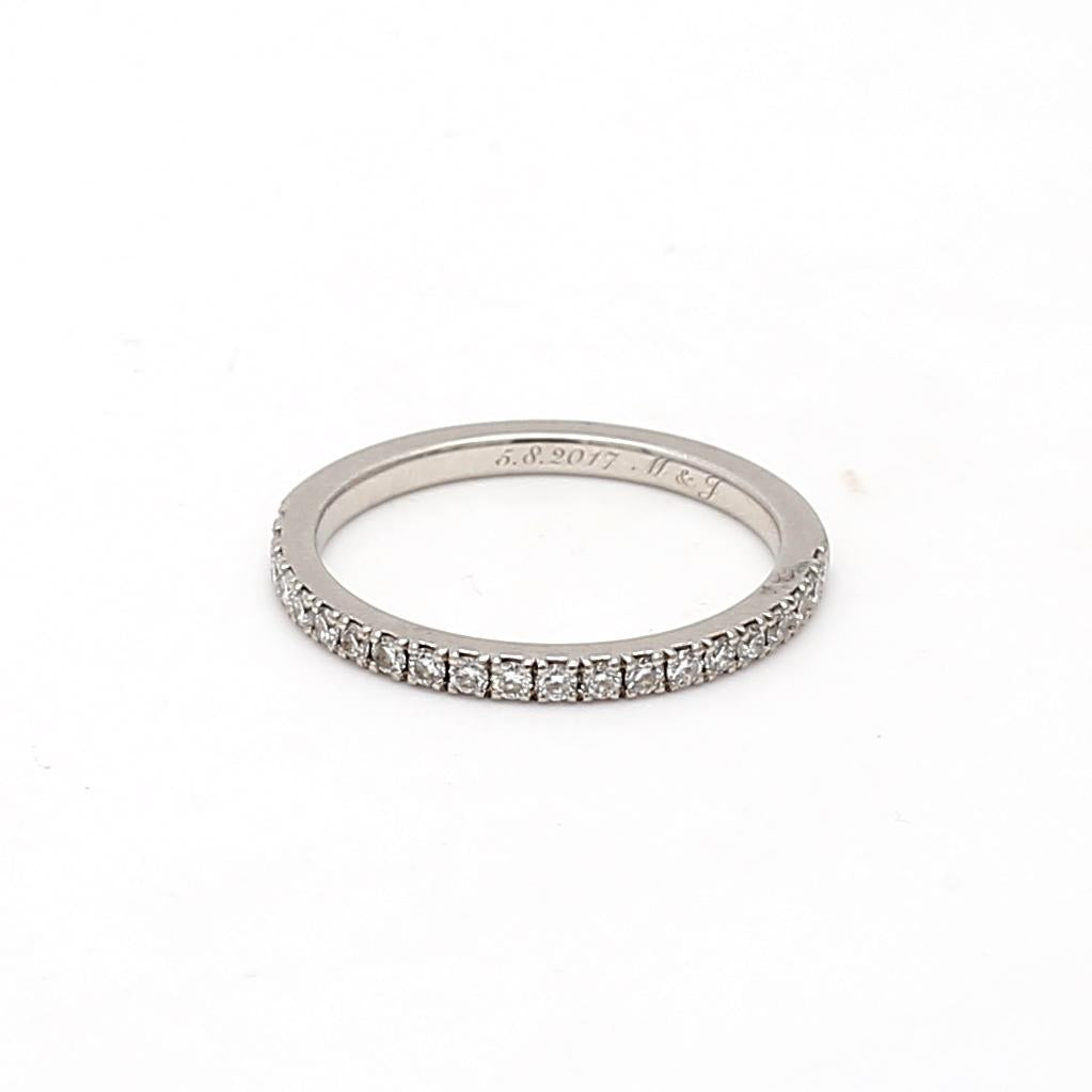 0.17ct Round Brilliant H SI1 Diamond Platinum Eternity Band Ring