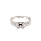 Tacori 0.48 Carat Princess Cut E VS1 Diamond 18 Karat White Gold Semi Mount Ring