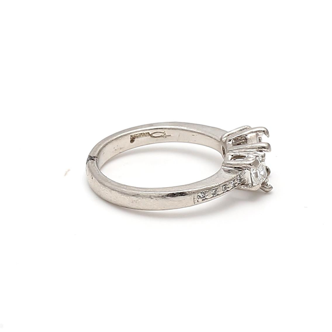 Tacori 0.63ct Cushion & Round Brilliant G VS Diamond Platinum Semi-Mount Ring