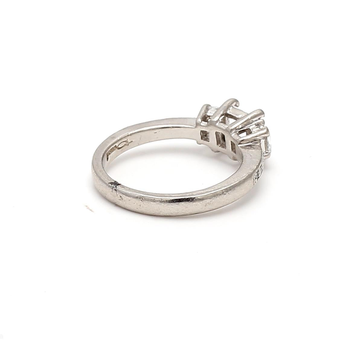 Tacori 0.63ct Cushion & Round Brilliant G VS Diamond Platinum Semi-Mount Ring