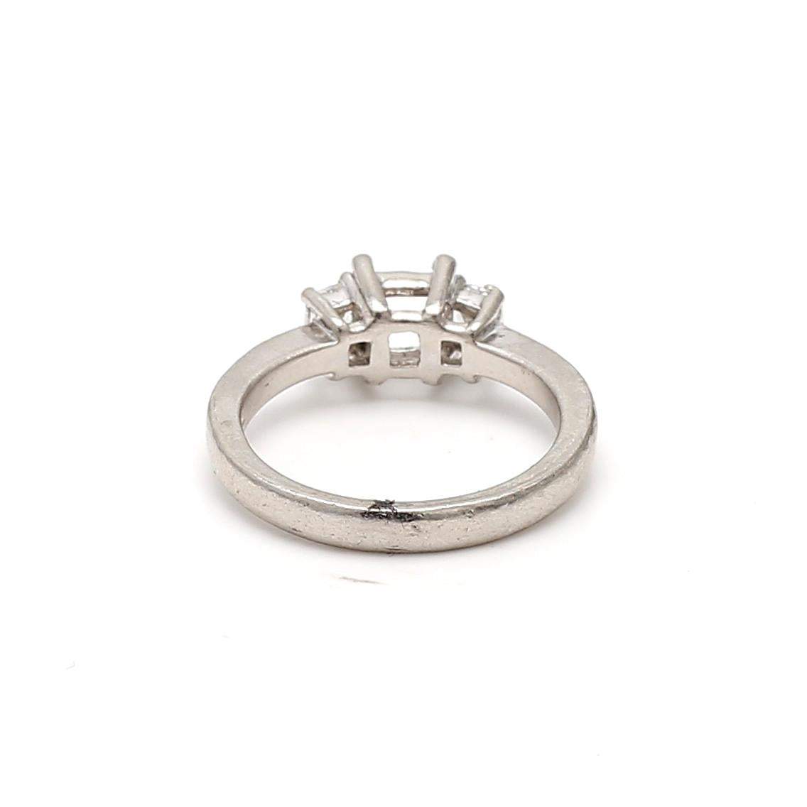 Tacori 0.63ct Cushion & Round Brilliant G VS Diamond Platinum Semi-Mount Ring