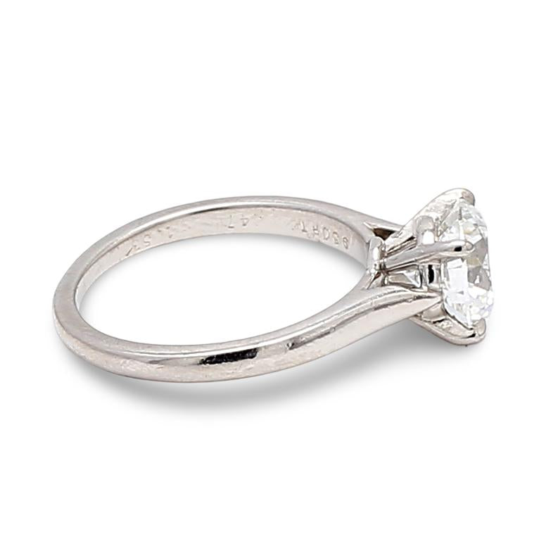 Cartier 1.53 Carat Round Brilliant Shape E-VS1 Diamond Platinum Engagement Ring