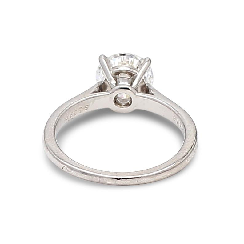 Cartier 1.53 Carat Round Brilliant Shape E-VS1 Diamond Platinum Engagement Ring