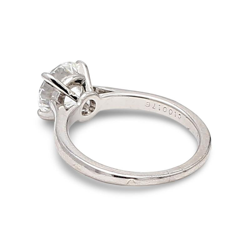 Cartier 1.53 Carat Round Brilliant Shape E-VS1 Diamond Platinum Engagement Ring