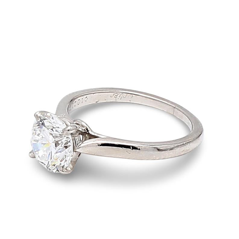 Cartier 1.53 Carat Round Brilliant Shape E-VS1 Diamond Platinum Engagement Ring