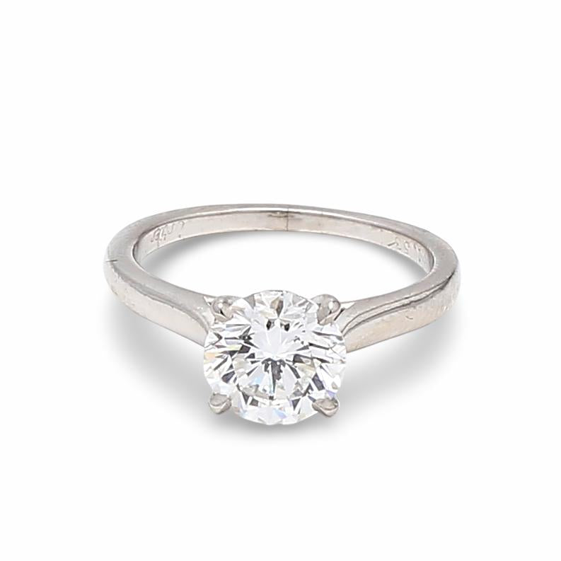 Cartier 1.53 Carat Round Brilliant Shape E-VS1 Diamond Platinum Engagement Ring