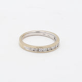 0.55 Carat Round Brilliant H VS2 Diamond 14 Karat White Gold Band Ring