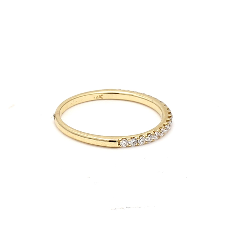 0.38 Carat Round Brilliant G VS2 Diamond 14 Karat Yellow Gold Band Ring