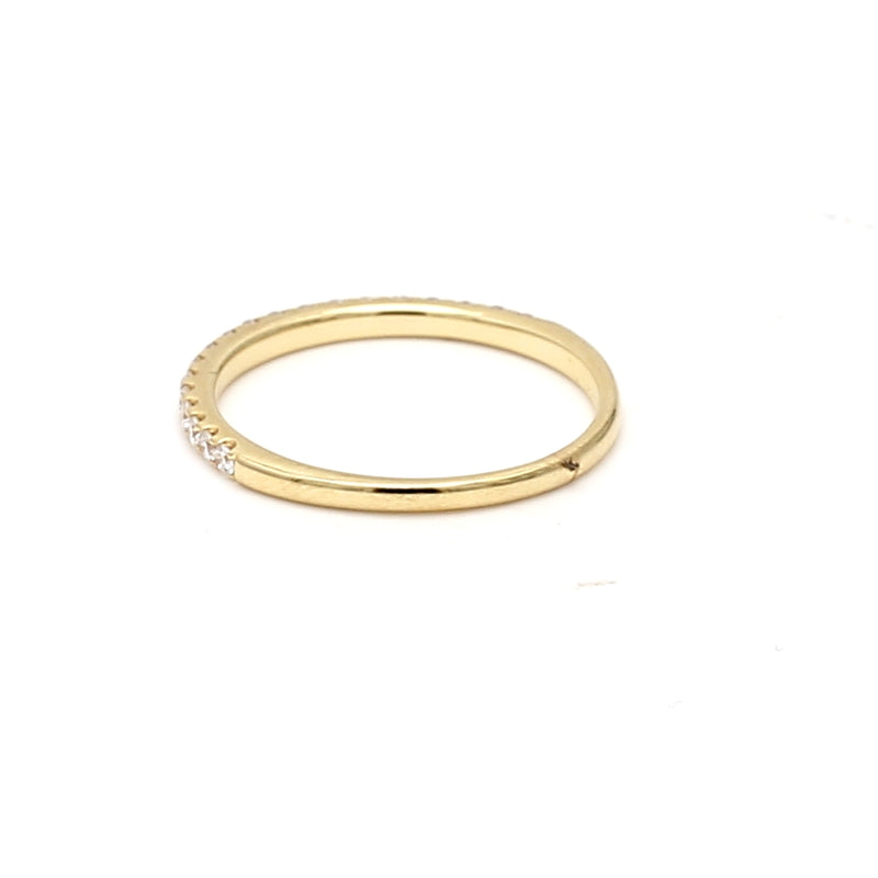 0.38 Carat Round Brilliant G VS2 Diamond 14 Karat Yellow Gold Band Ring
