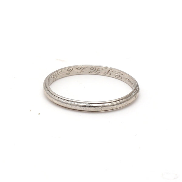 Vintage 2.00 Grams Size 7 Platinum Band Ring